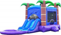 Forest Bounce House w/ Water Slide & Splash Pool for Kids an
